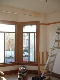 bay windows after sanding