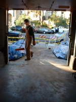 Cleaning the driveway