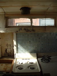 kitchen after range hood removed